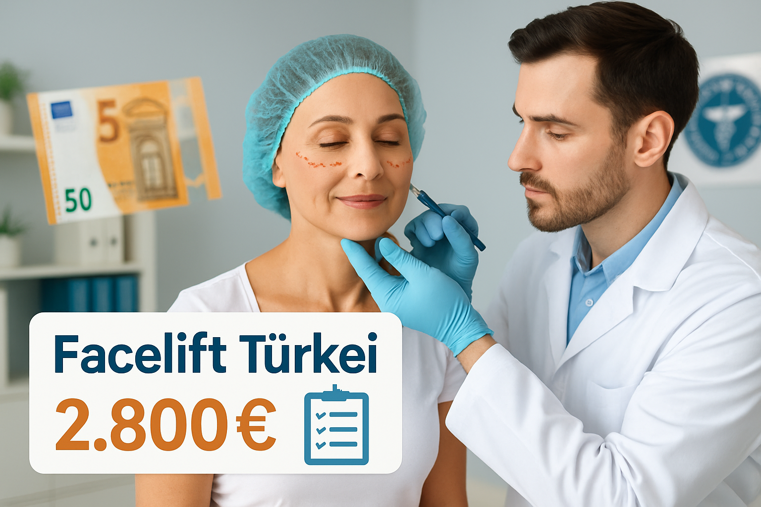 Moderne Facelift-Behandlung in türkischer Klinik mit erfahrenem Chirurgen